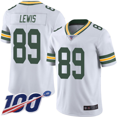 Green Bay Packers Limited White Men 89 Lewis Marcedes Road Jersey Nike NFL 100th Season Vapor Untouchable